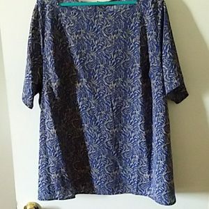 Women's Jessica London Blue/Tan Blouse